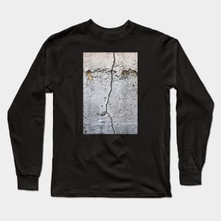 Single crack on a rough concrete texture Long Sleeve T-Shirt